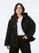 Short spring jacket with detachable hood, Black, Model image number 0