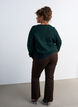 Knitted blouse with glitter bow, Green, Model image number 2