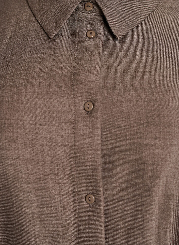 Knee-length shirt dress with tie belt, Brown, Packshot image number 2