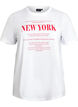 T-shirt with text print and round neck, White, Packshot image number 0