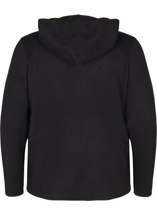 Knitted blouse with a drawstring hood, Black, Packshot image number 1