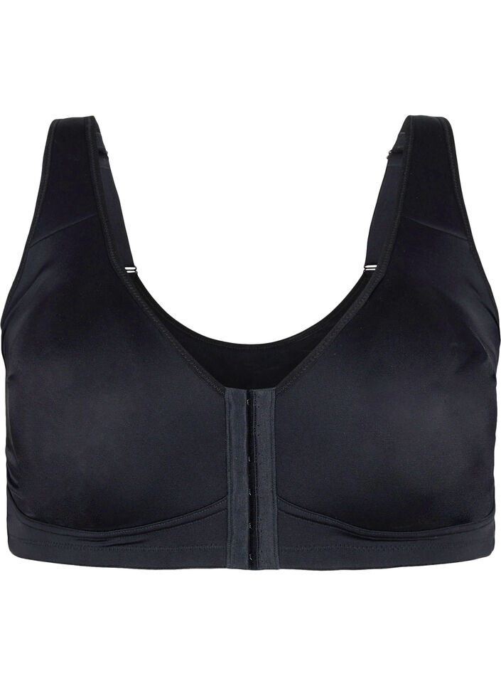 Bra with front closure, Black, Packshot image number 0