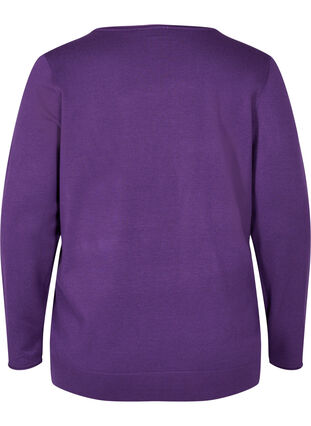Plain, viscose blend knitted blouse, Majesty, Packshot image number 1