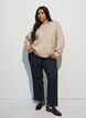 Knit blouse with button detail, Beige, Model image number 1