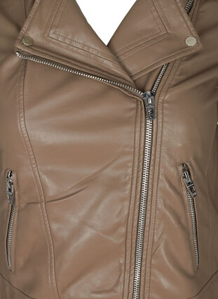 Short jacket in faux leather, Pine Bark, Packshot image number 2