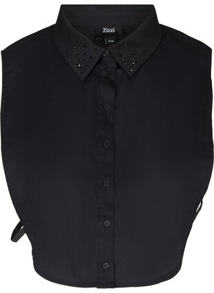 Detachable shirt collar with stones, Black, Packshot image number 0