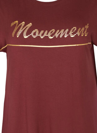 Sports t-shirt with print on the chest, Tawny Port, Packshot image number 2
