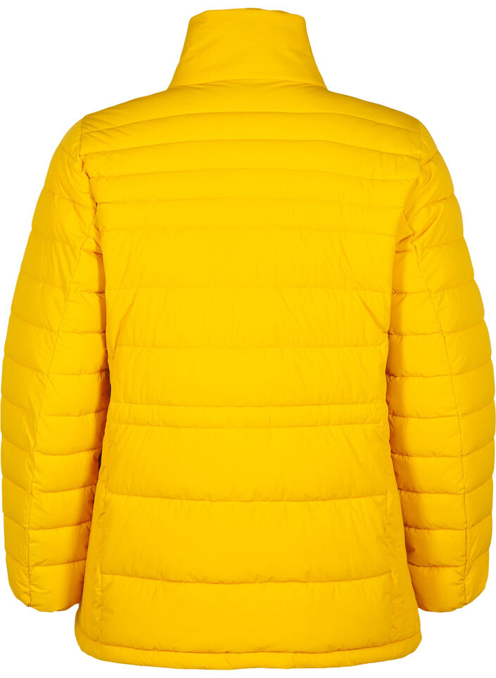 Short puffer jacket with pockets, Yellow, Packshot image number 1