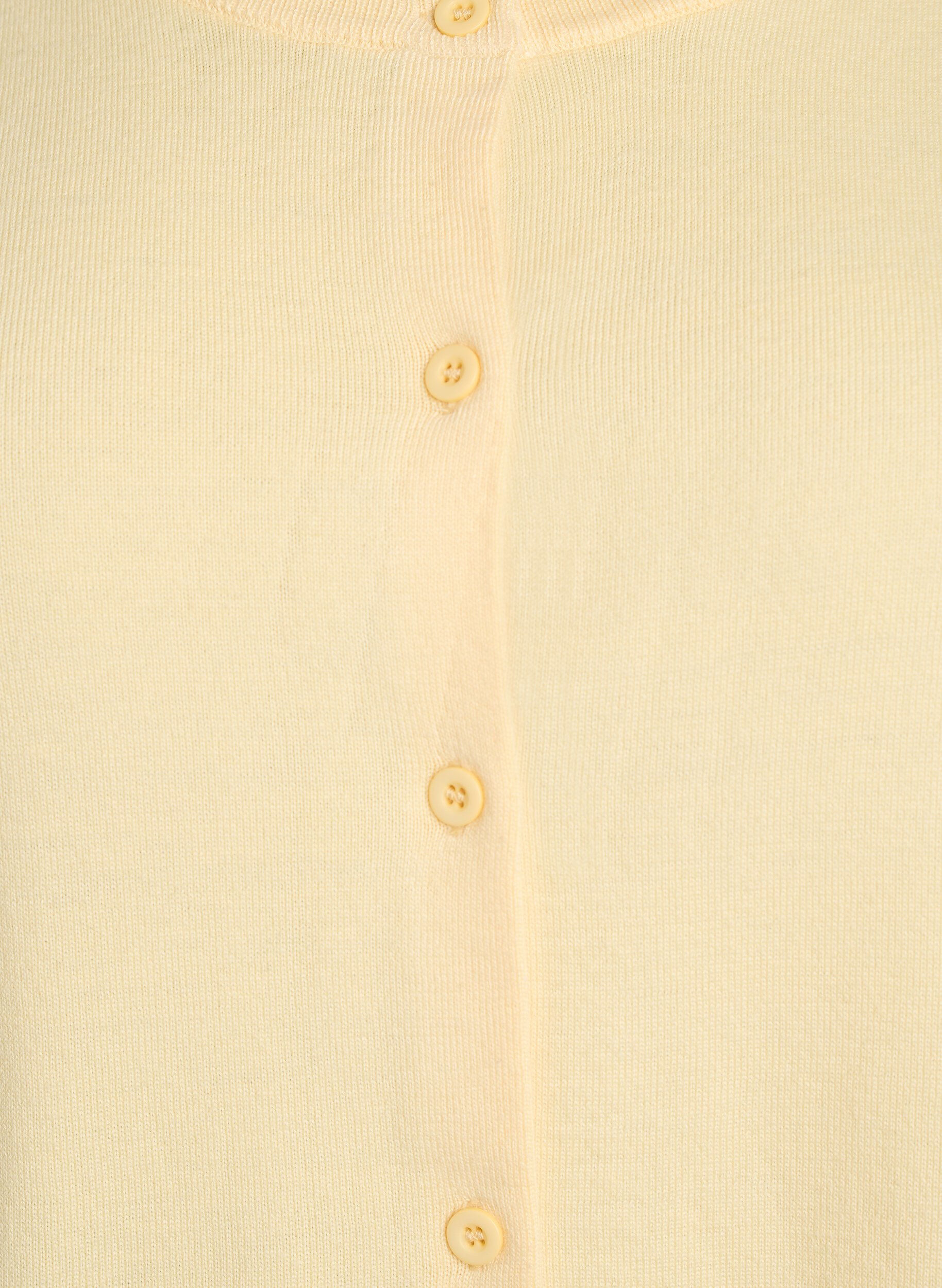 ZizzifashionFine-knit cardigan with round neck, Yellow, Packshot image number 2