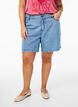 Loose denim shorts with high waist, Light Blue, Model image number 3
