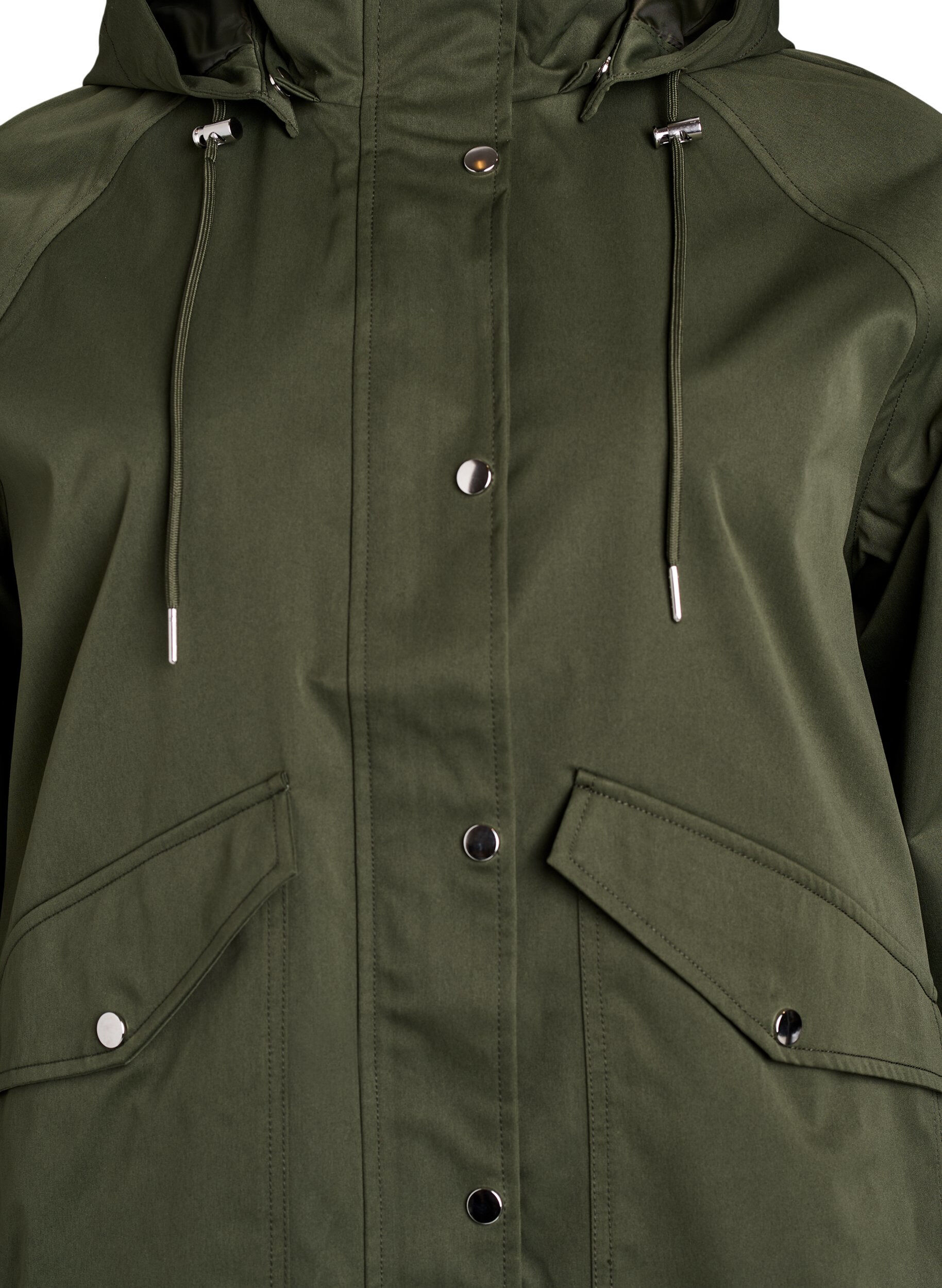 Zizzifashion Short spring jacket with a detachable hood, Green, Packshot image number 2
