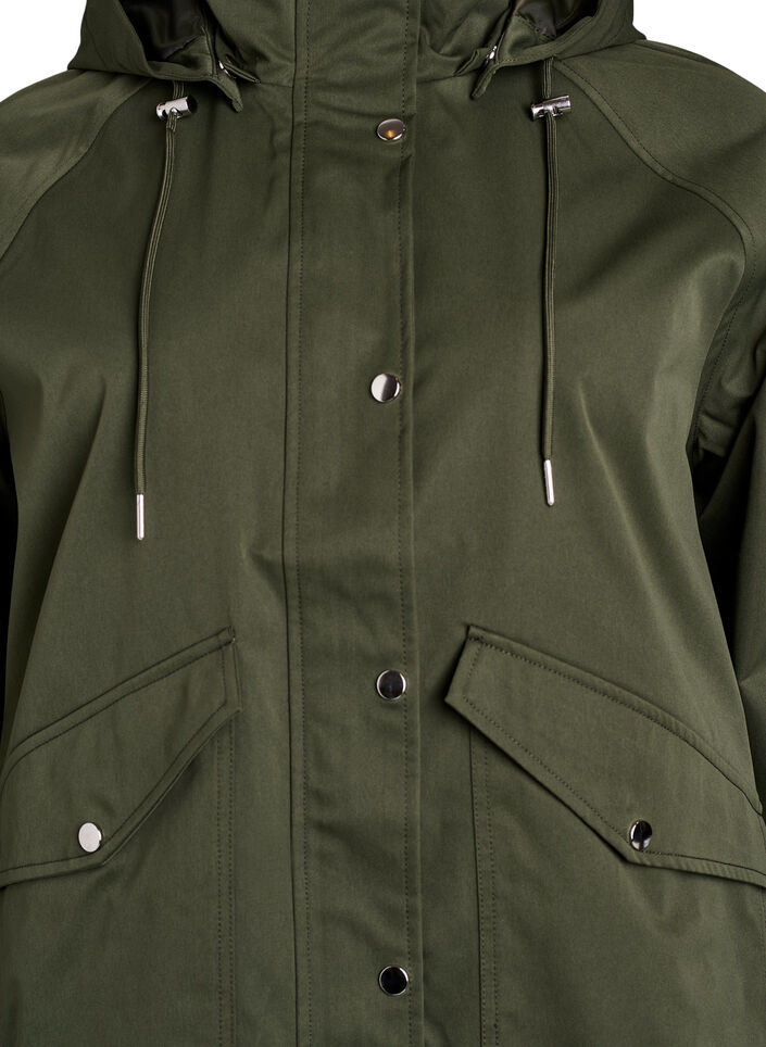 Short spring jacket with a detachable hood, Green, Packshot image number 2
