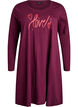 Long-sleeved nightgown in organic cotton, Dark Bordeaux, Packshot image number 0