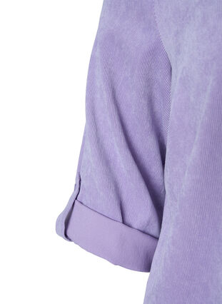 Velvet dress with 3/4-length sleeves and buttons, Wisteria, Packshot image number 2