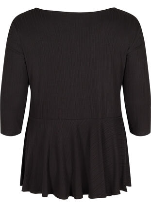 3/4-sleeved viscose blouse with zip, Black, Packshot image number 1