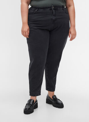 High rise, slouchy fit Saga jeans, Grey Denim, Model image number 2
