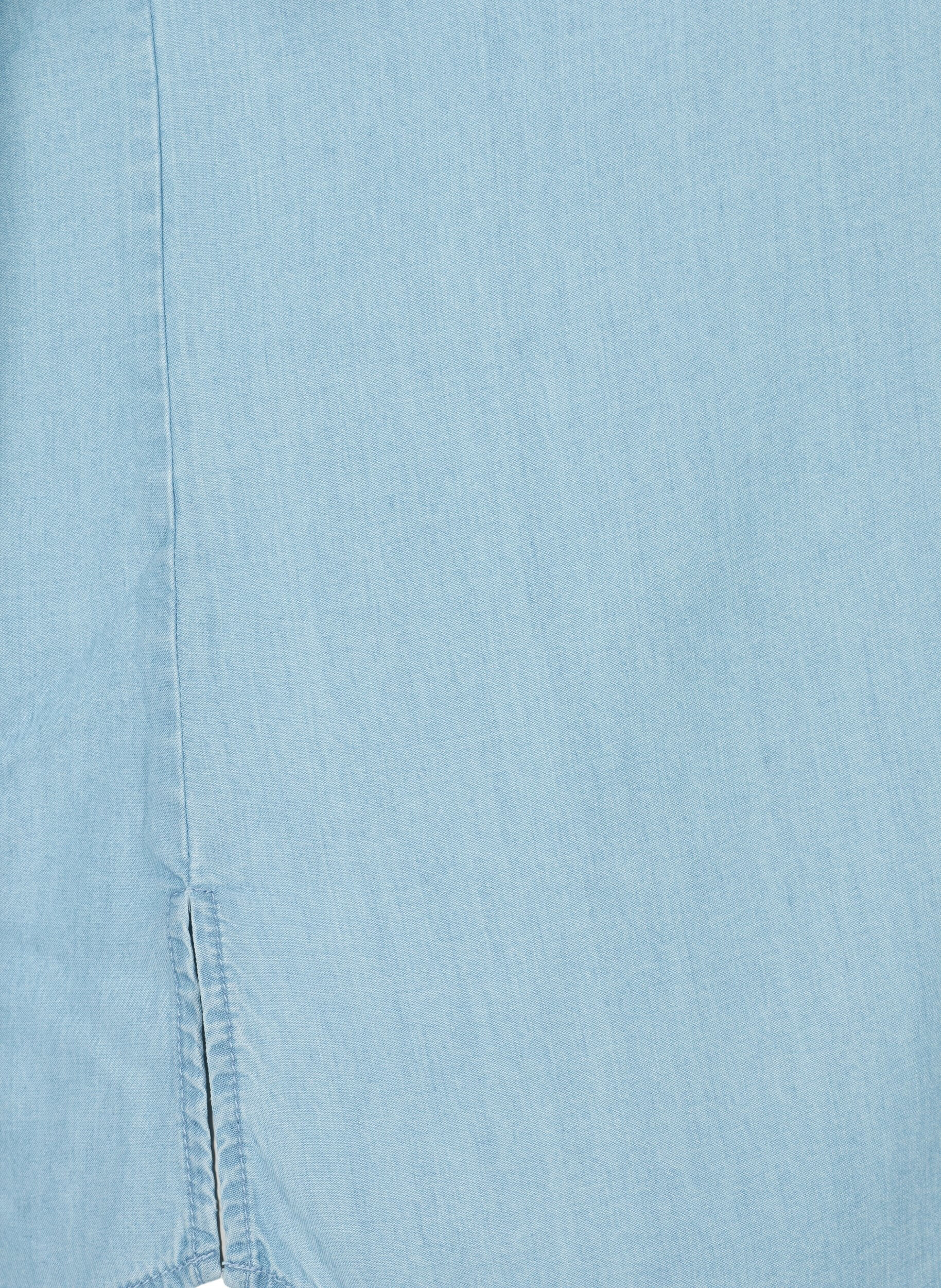 Zizzifashion Short-sleeved shirt in lyocell (TENCEL&trade;), Light blue denim, Packshot image number 3
