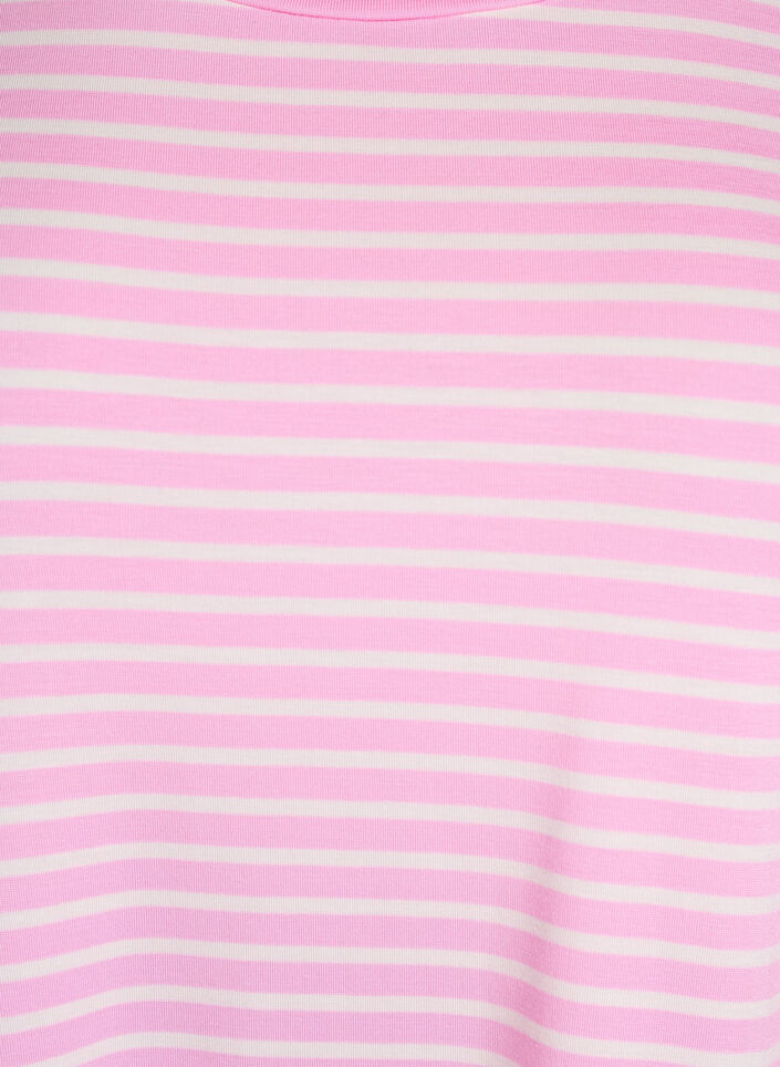 T-shirt with TENCEL™ Lyocell and stripes, Pink, Packshot image number 2