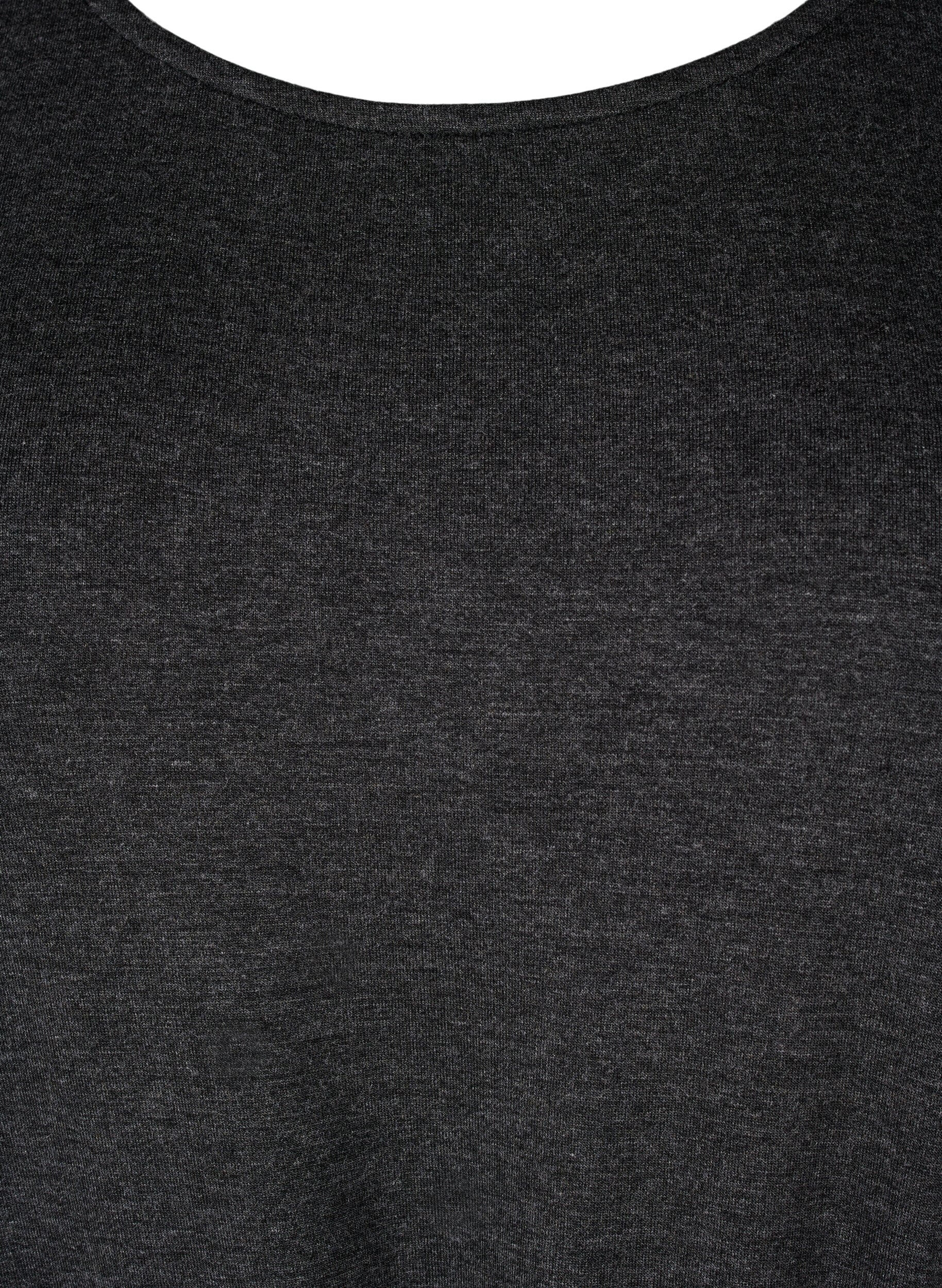 Zizzifashion Short jersey dress with tie belt, Dark Grey, Packshot image number 2