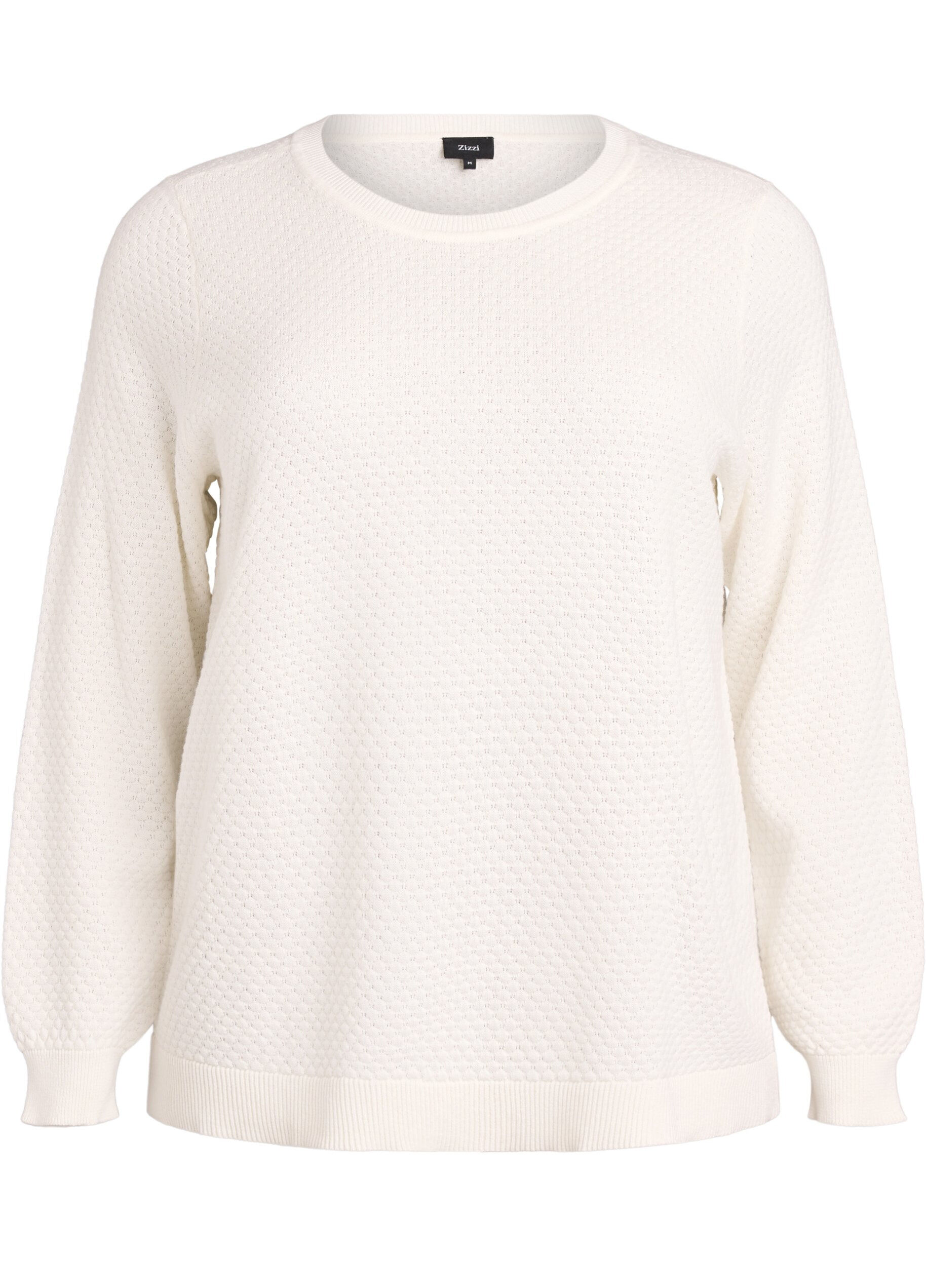 Knit blouse in cotton with textured pattern