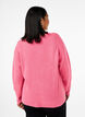 Knitted blouse with v-neck and long sleeves, Bubblegum Wh. Mel., Model image number 1