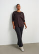 Sports top with 3/4 sleeves, Brown, Model image number 1
