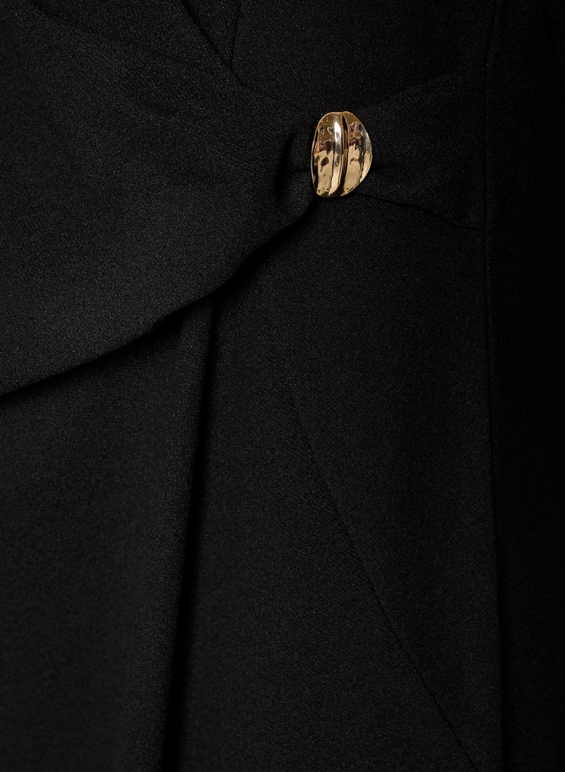 ZizzifashionJersey dress with draping and decorative buckle, Black, Packshot image number 3