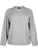 Knitted blouse with a round neck and center seam, Light Grey Melange, Packshot image number 0