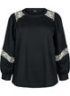Sweatshirt with pearl details, Black, Packshot image number 0