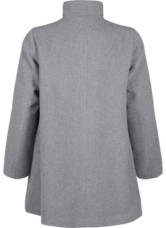 Short A-line coat, Light Grey Melange, Packshot image number 1