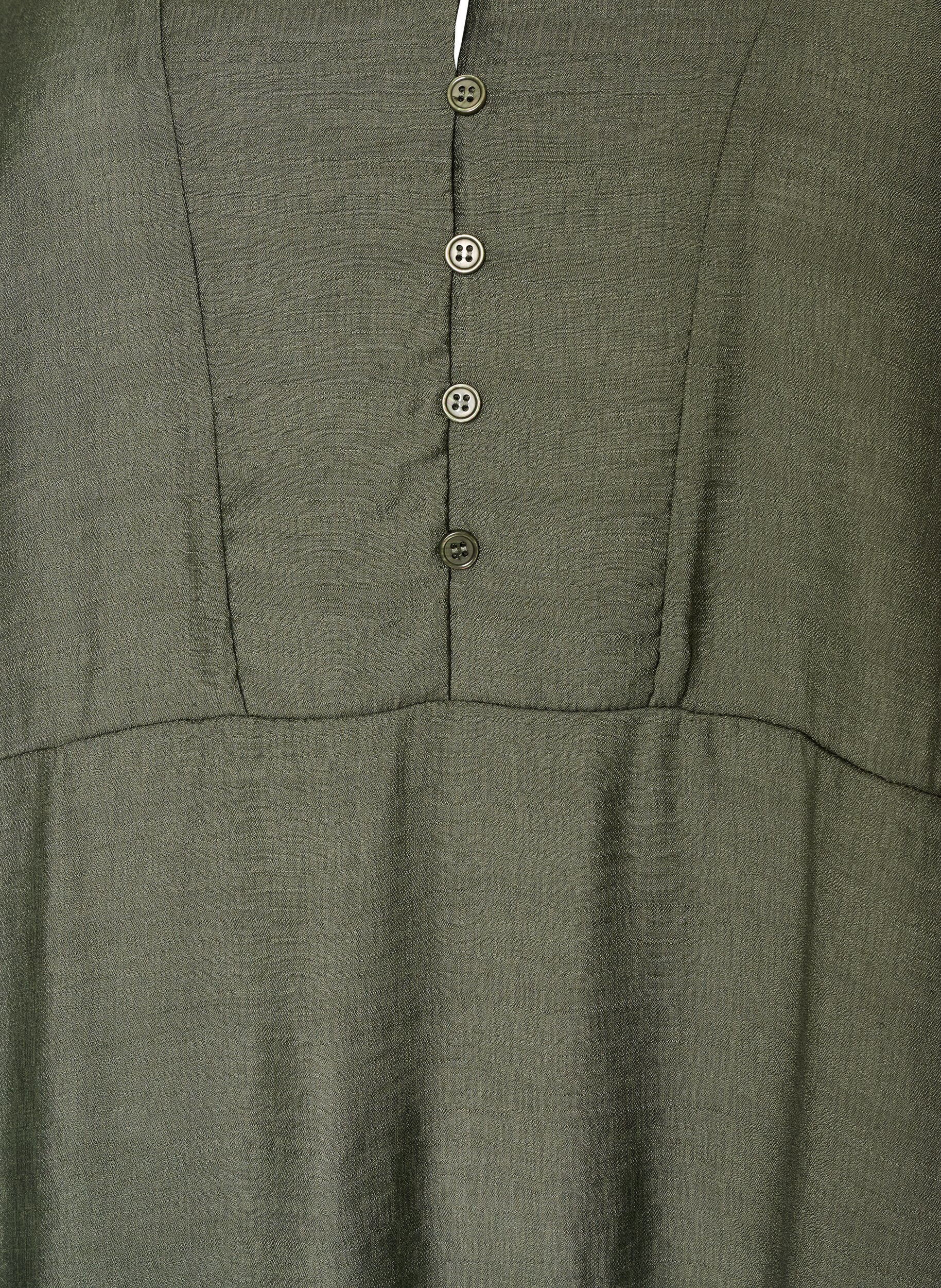 ZizzifashionViscose dress with embroidery and tiered ruffles, Green, Packshot image number 2