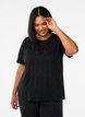 Jersey T-shirt with eyelet pattern, Black, Model image number 0