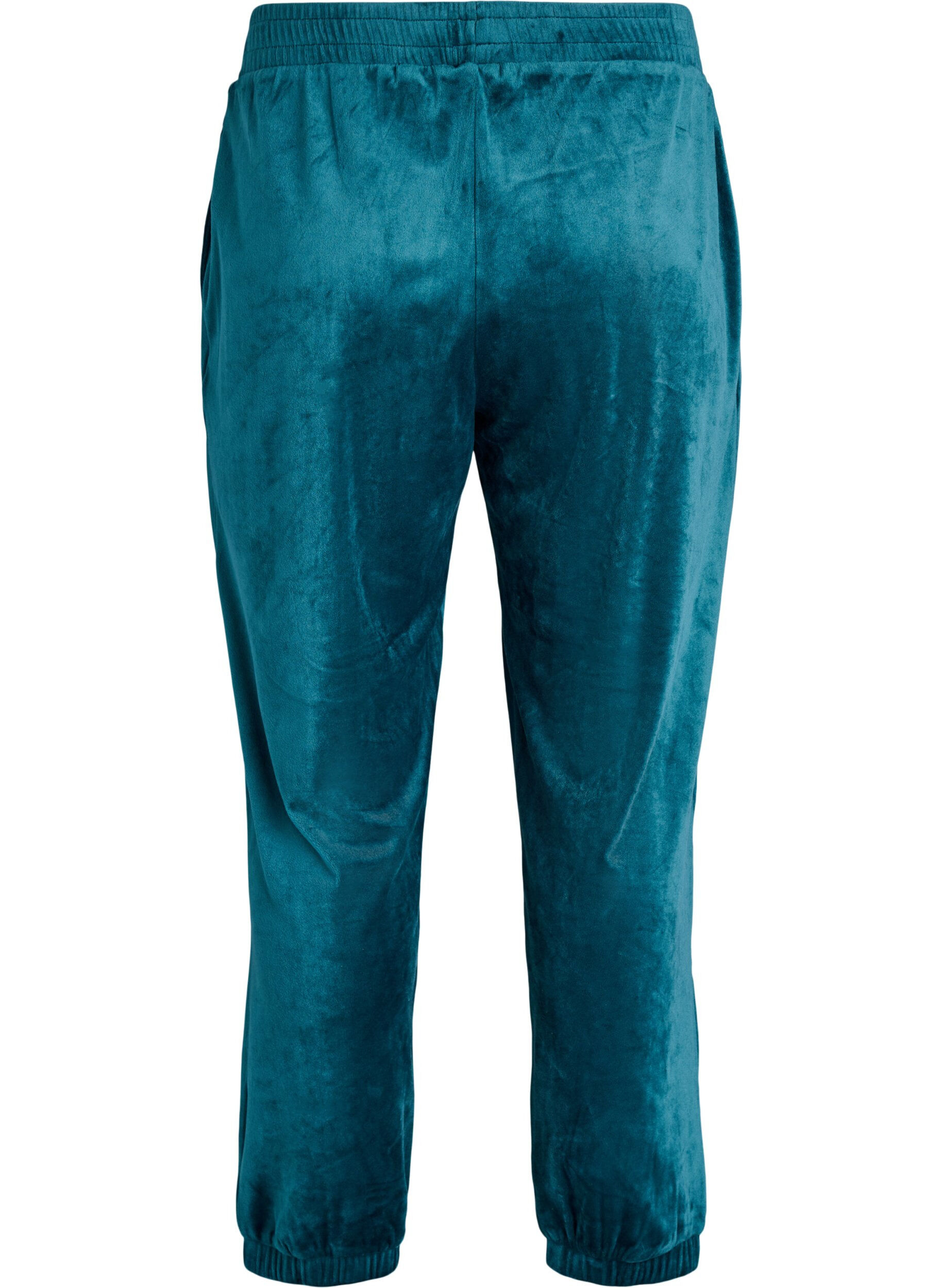 ZizzifashionLoose velvet trousers, Green, Packshot image number 1