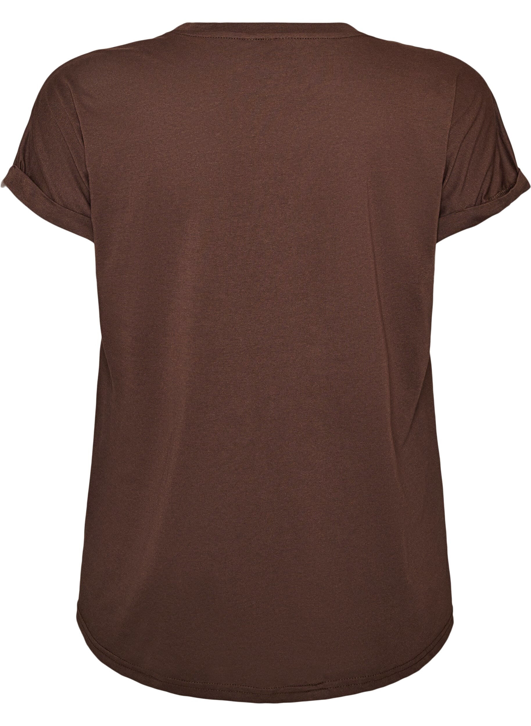 ZizzifashionShort sleeved cotton blend t-shirt, Brown, Packshot image number 1