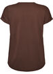 Short sleeved cotton blend t-shirt, Brown, Packshot image number 1