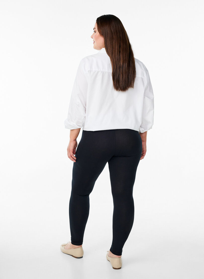 Basic leggings with extra length, Black, Model image number 2