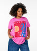 T-shirt with a graphic summer motif, Pink, Model image number 0