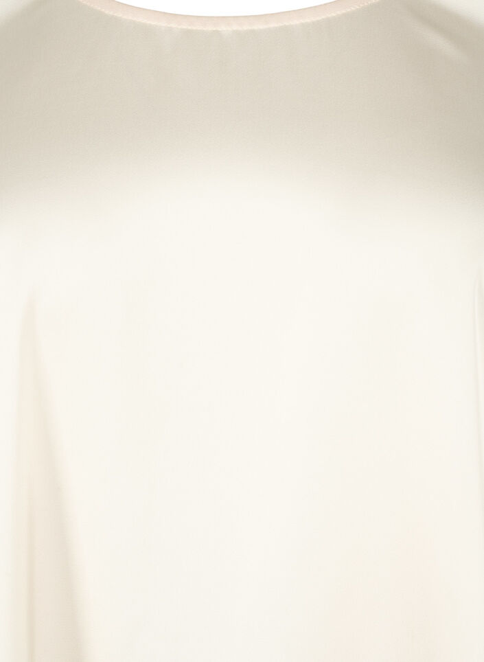 Satin blouse with half-length sleeves, Champagne, Packshot image number 2