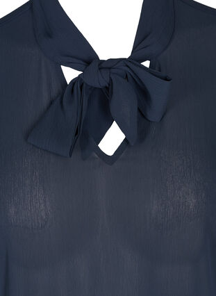 Long-sleeved tunic with a bow, Navy Blazer, Packshot image number 2