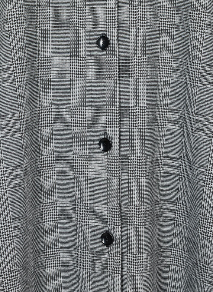 Long checkered shirt with chest pockets, Black Check , Packshot image number 2
