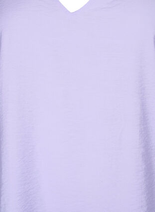 Short-sleeved viscose blouse with v-neck, Lavender, Packshot image number 2