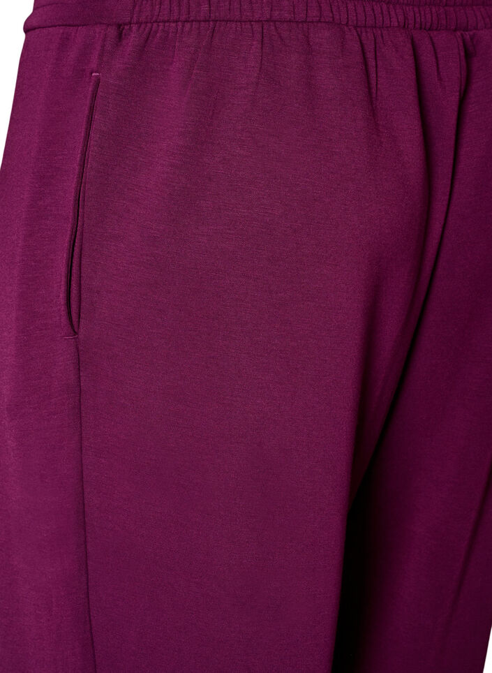 Jersey trousers with high waist and pockets, Purple, Packshot image number 3