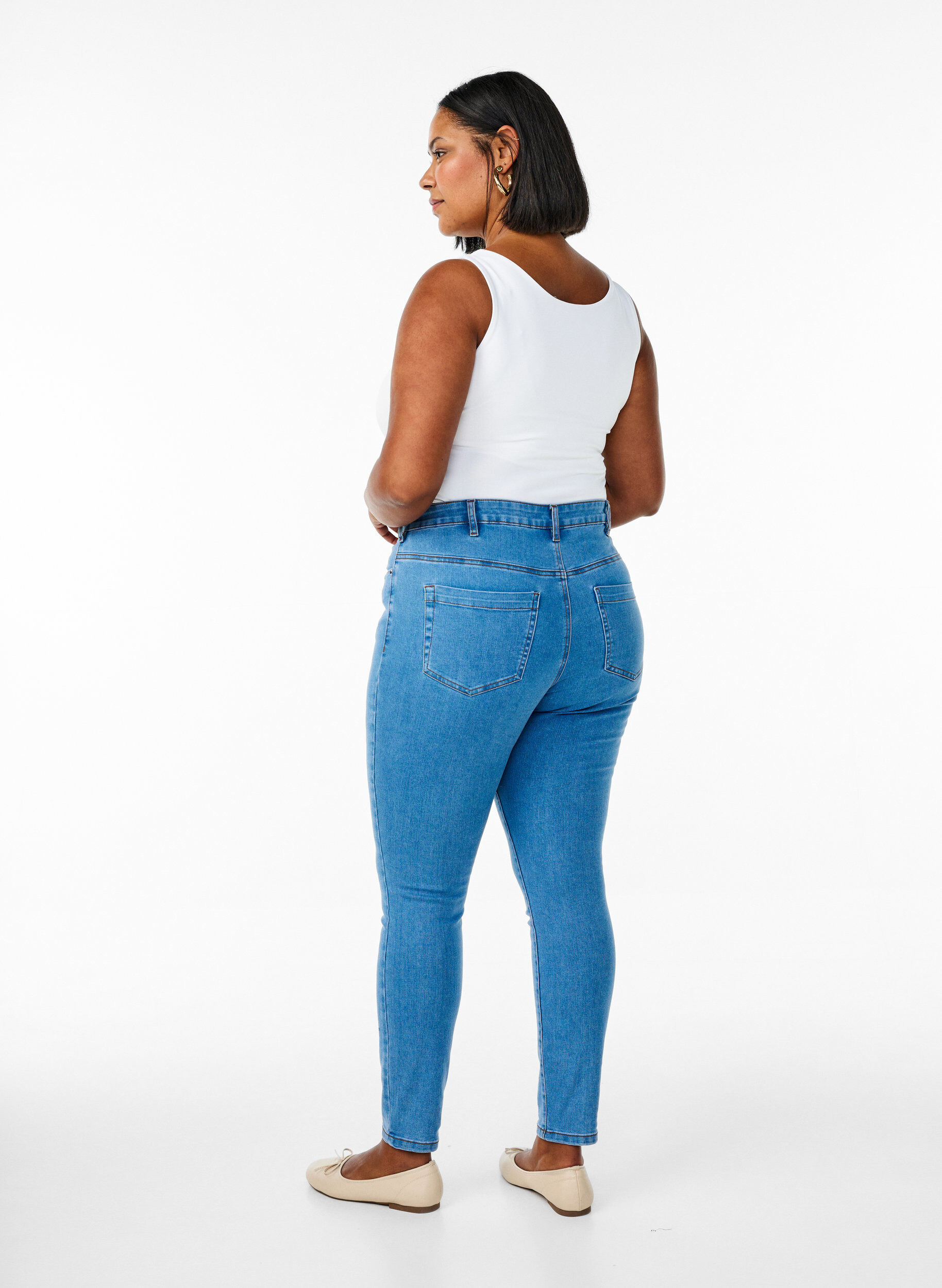 Amy jeans with a high waist and super slim fit, Light Blue, Model
