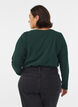 Basic jersey blouse with long sleeves, Green, Model image number 2