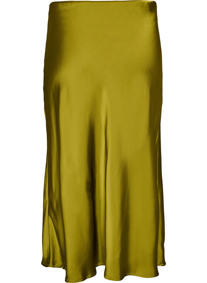 Satin midi skirt, Green, Packshot image number 1