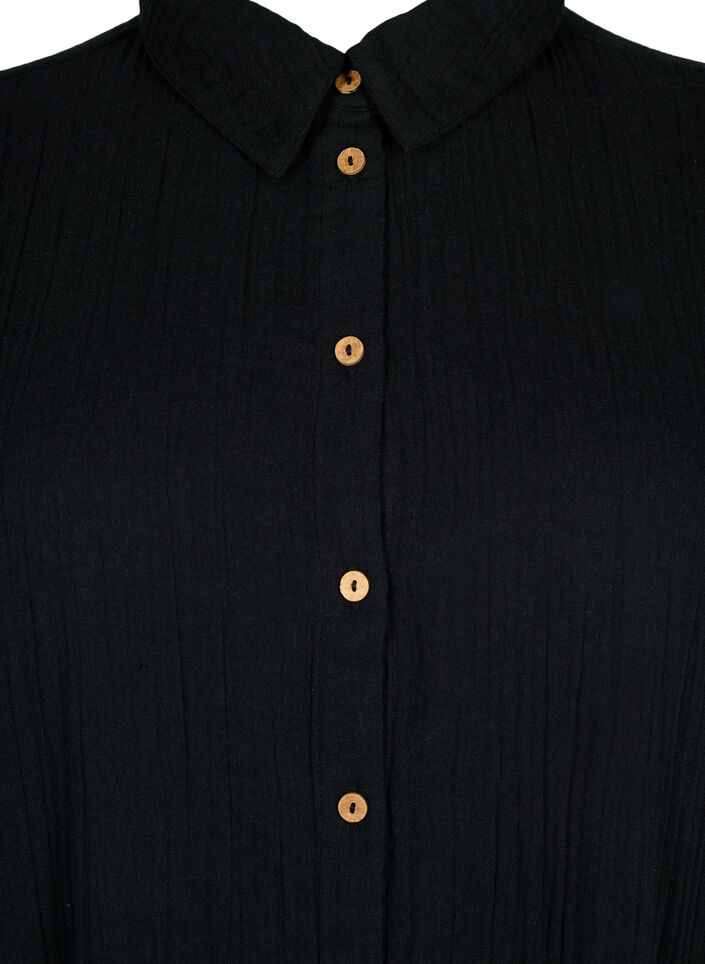 Short sleeve shirt with buttons, Black, Packshot image number 2