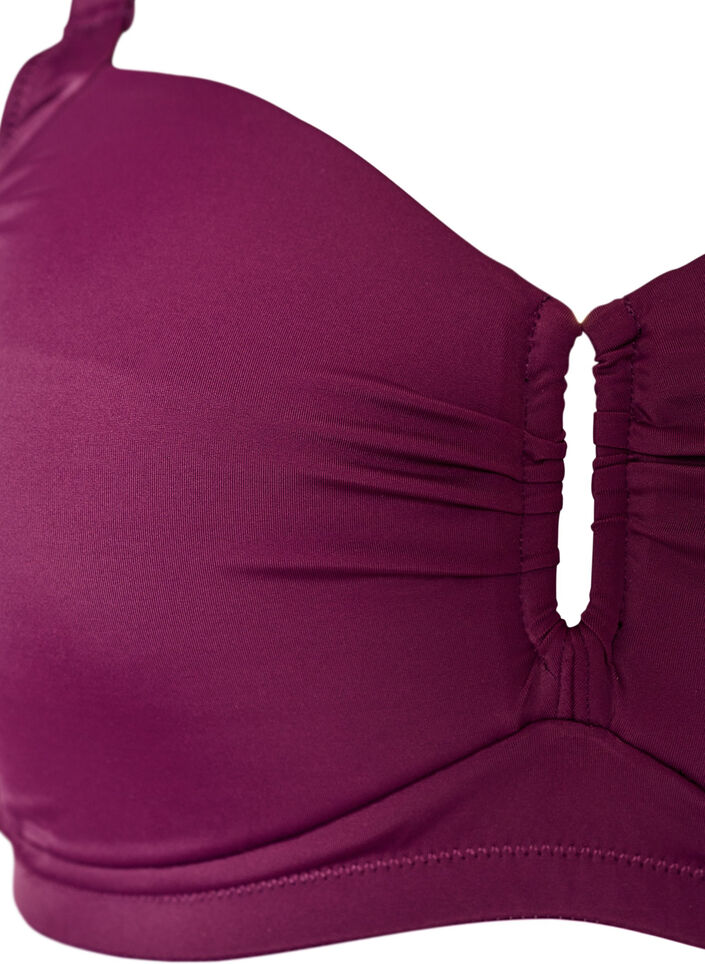 Padded bikini top with ring detail, Purple, Packshot image number 2