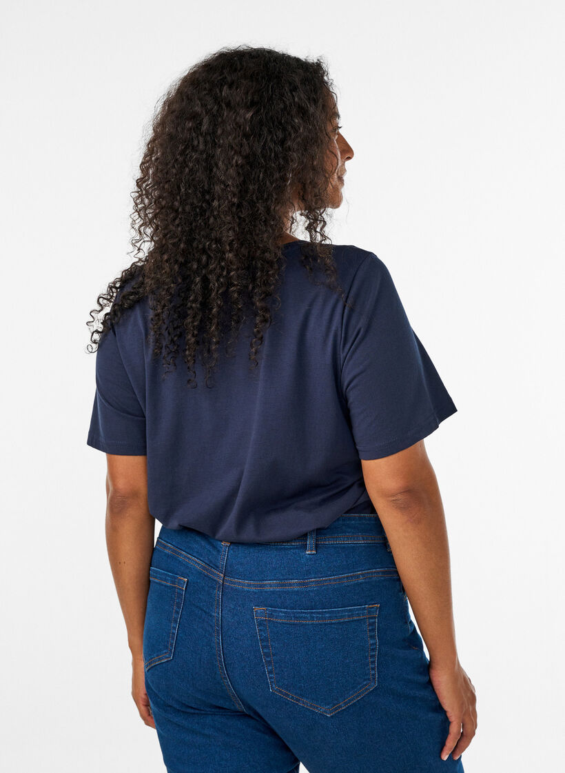 T-shirt with motif, Blue, Model image number 2