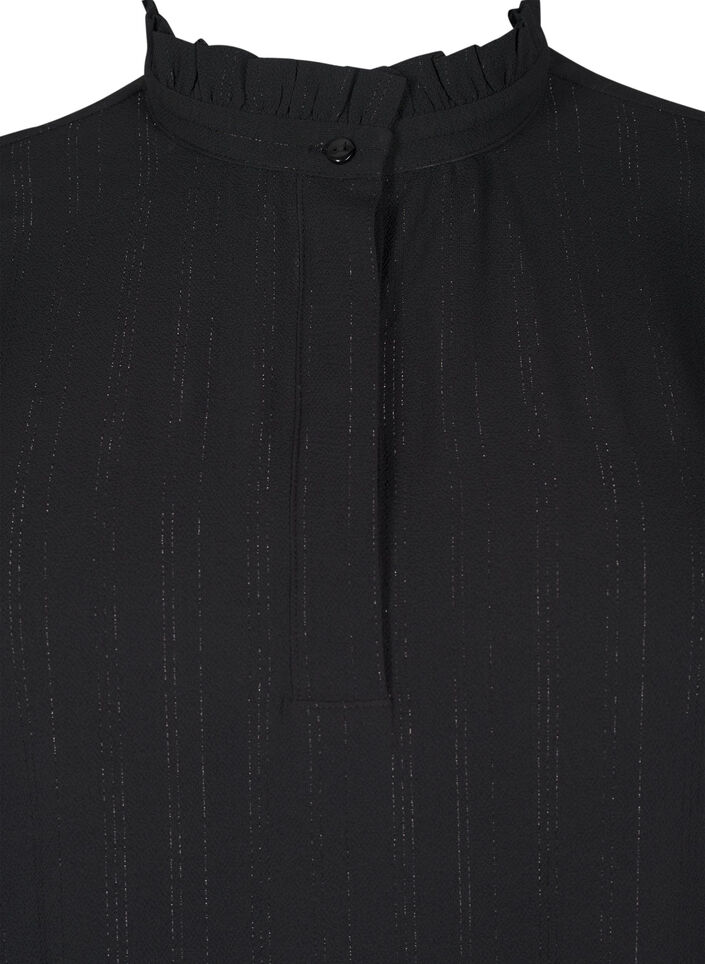Short dress with ruffles and glitter, Black, Packshot image number 2