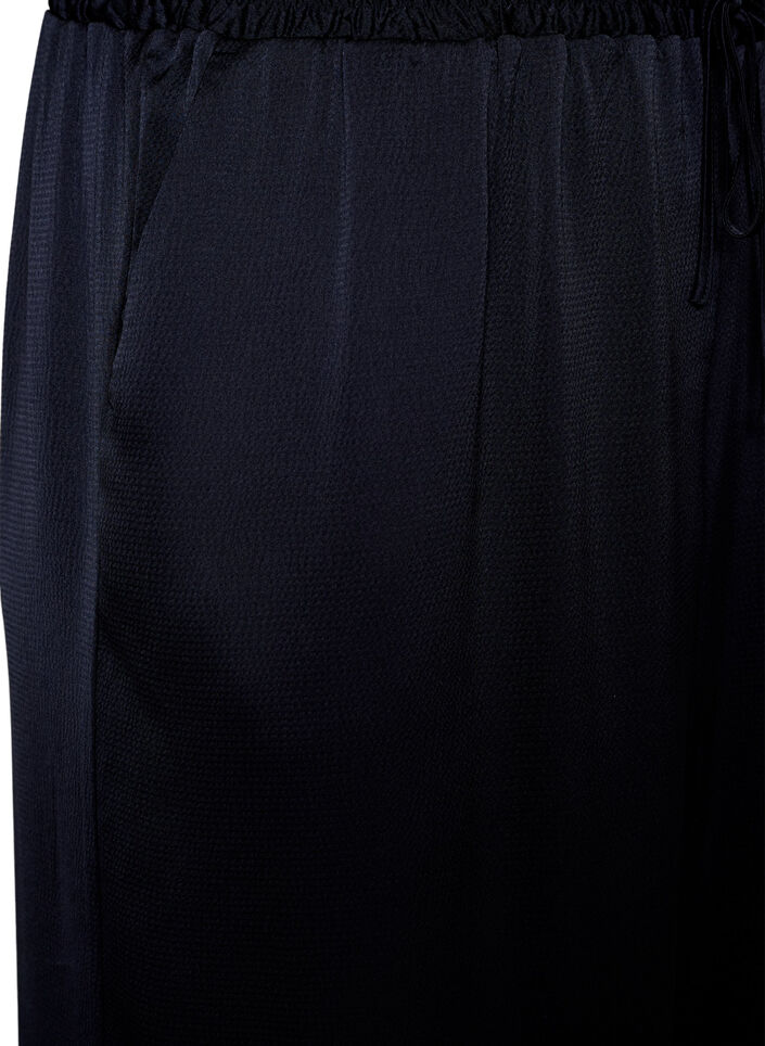 Satin-look trousers with wide, straight legs, Blue, Packshot image number 2